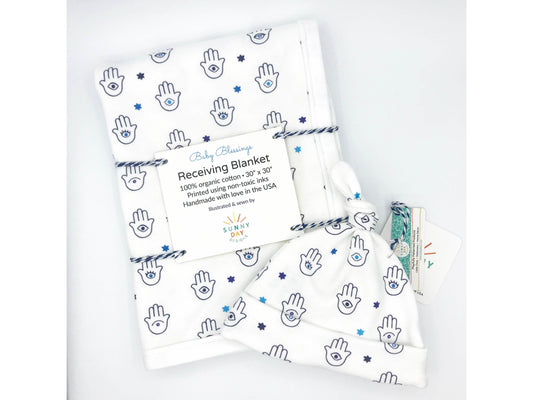 Baby Blanket and Baby Hat Gift Set - Choice of color