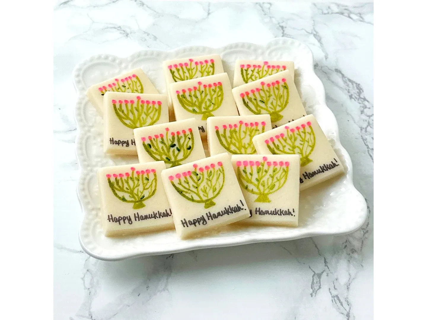 Happy Hanukkah Marzipan Placecards