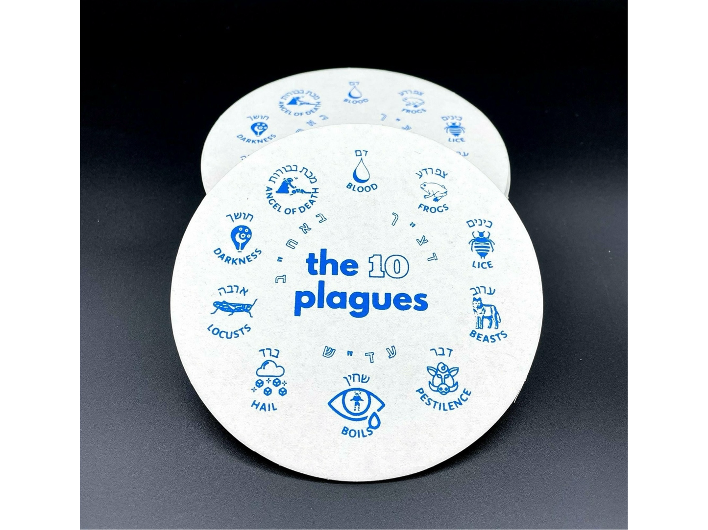 Passover Ten Plague Coasters - set of 18