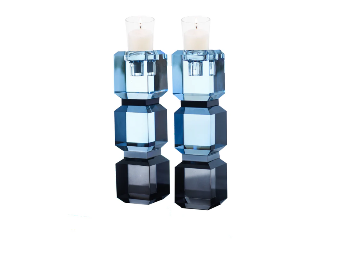 Slate Blue Color Block Candle Sticks