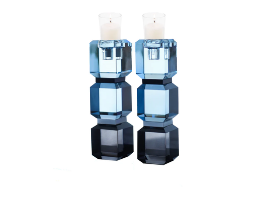 Slate Blue Color Block Candle Sticks