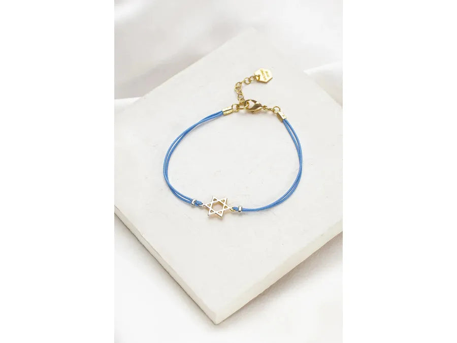 STAR OF DAVID ON STRING BRACELET