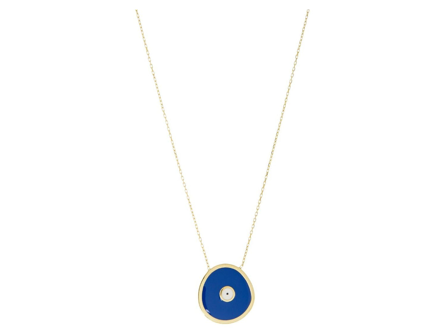 Round enamel evil eye pendant