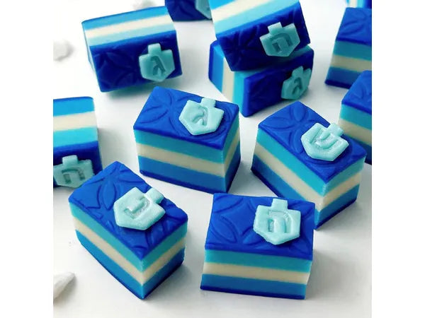 Hanukkah Dreidel Rainbow Marzipan Cookies