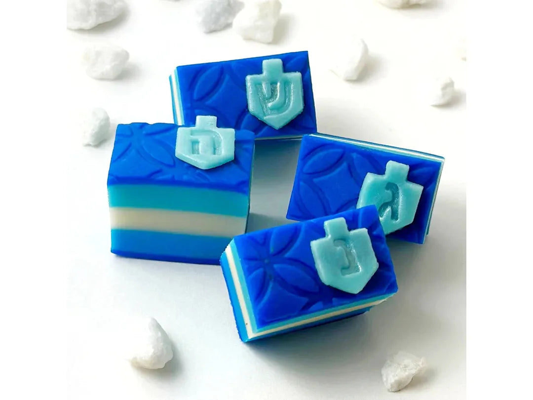 Hanukkah Dreidel Rainbow Marzipan Cookies