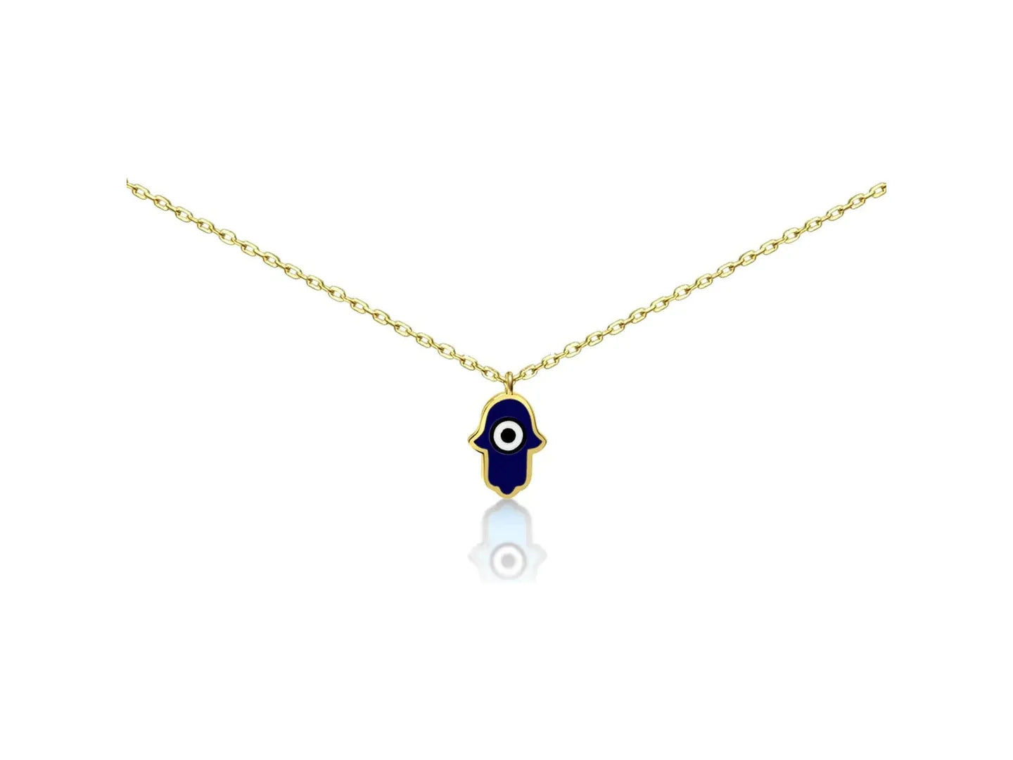 Hamsa with evil eye pendant necklace