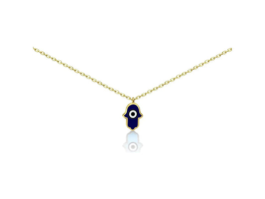 Hamsa with evil eye pendant necklace