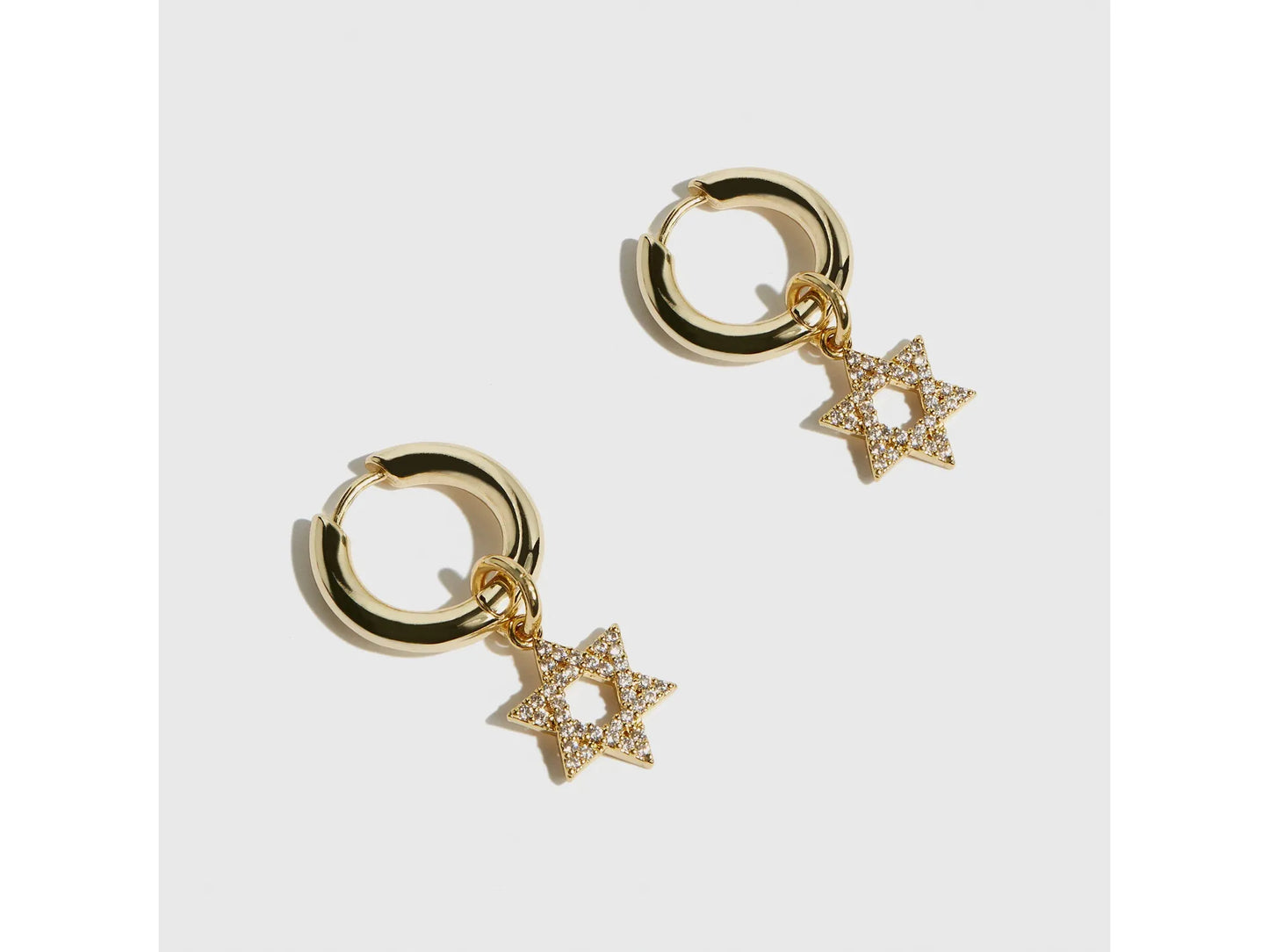 Star of David Asher Hoop Earrings