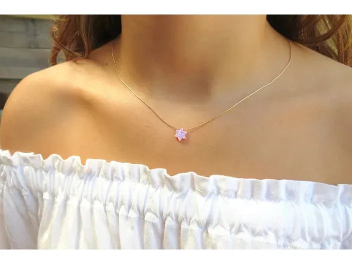 Star of David Opal Necklace