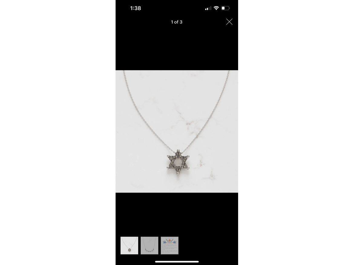 Convertible Star of David and Butterfly Necklace