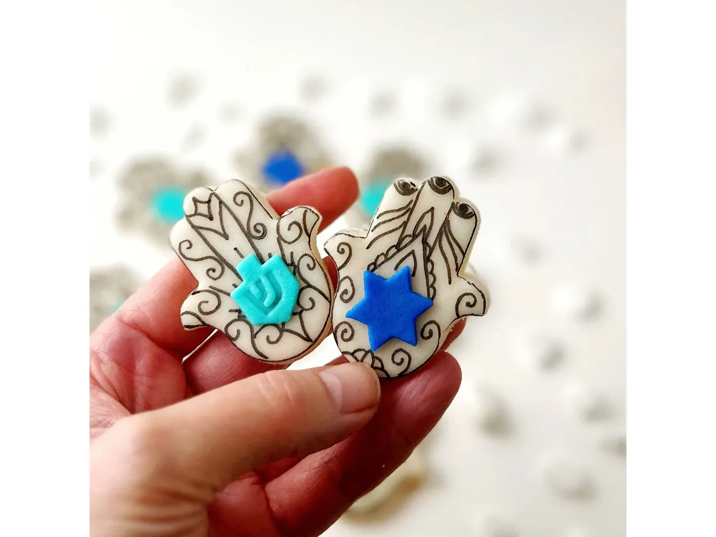 Hanukkah Marzipan Hamsa Placecards
