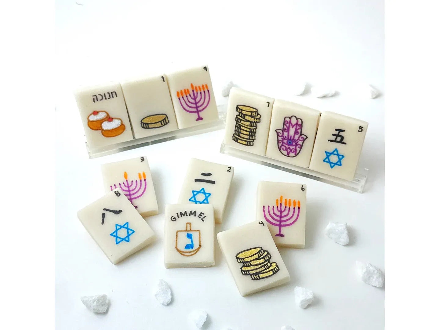 Hanukkah Marzipan Mahjong Tiles