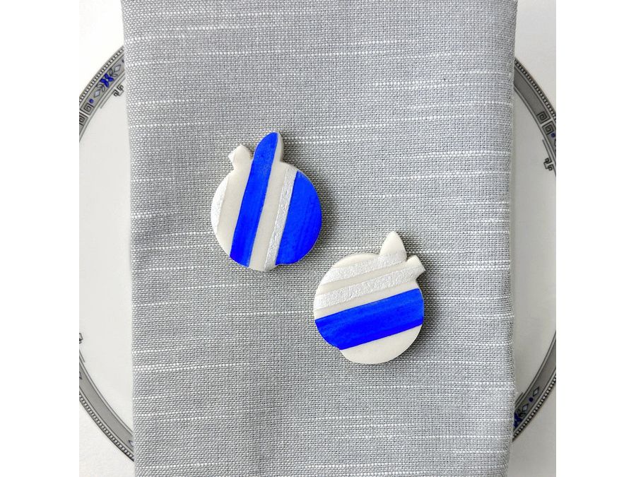 Blue and White Rosh Hashanah Marzipan Apples