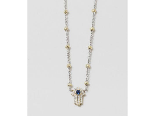 Two tone Hamsa necklace