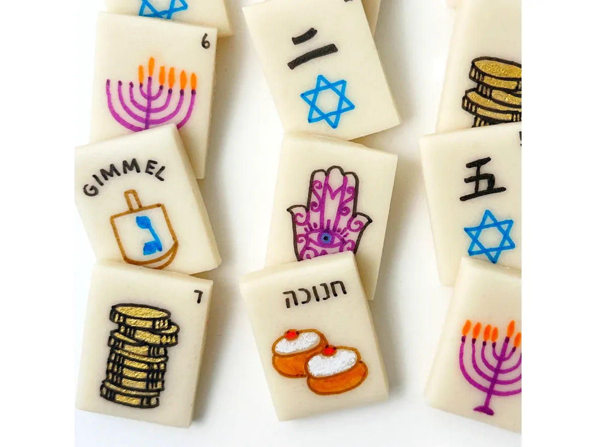 Hanukkah Marzipan Mahjong Tiles