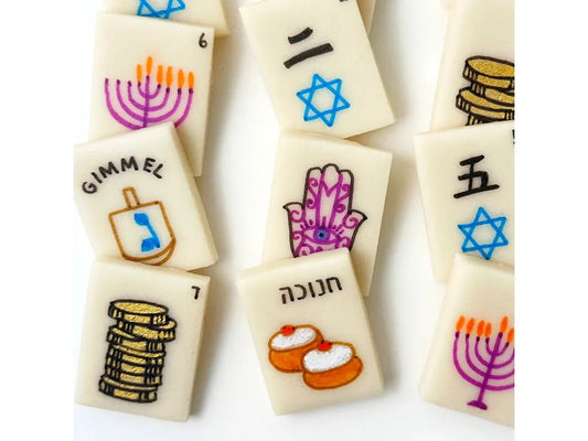 Hanukkah Marzipan Mahjong Tiles