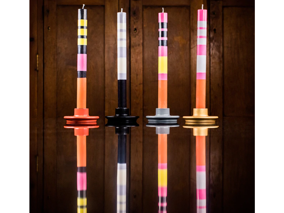 10'' Striped Eco Dinner Candles - Choice of Colors