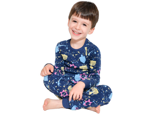 Hanukkah Splatter Paint Pajamas