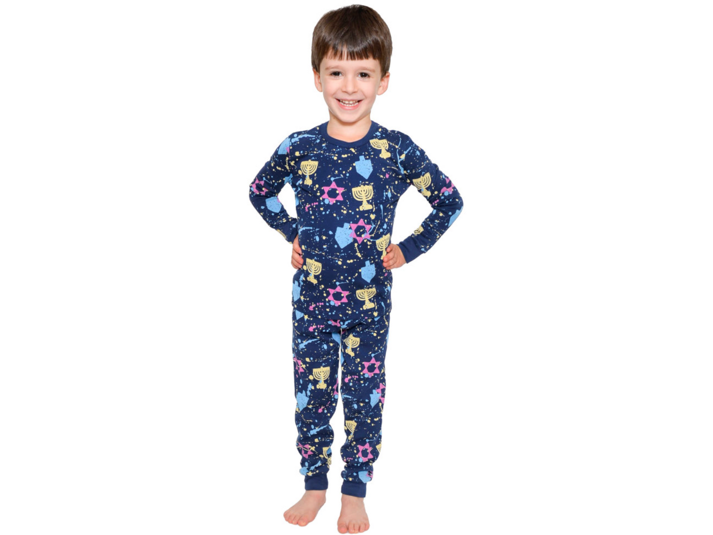 Hanukkah Splatter Paint Pajamas