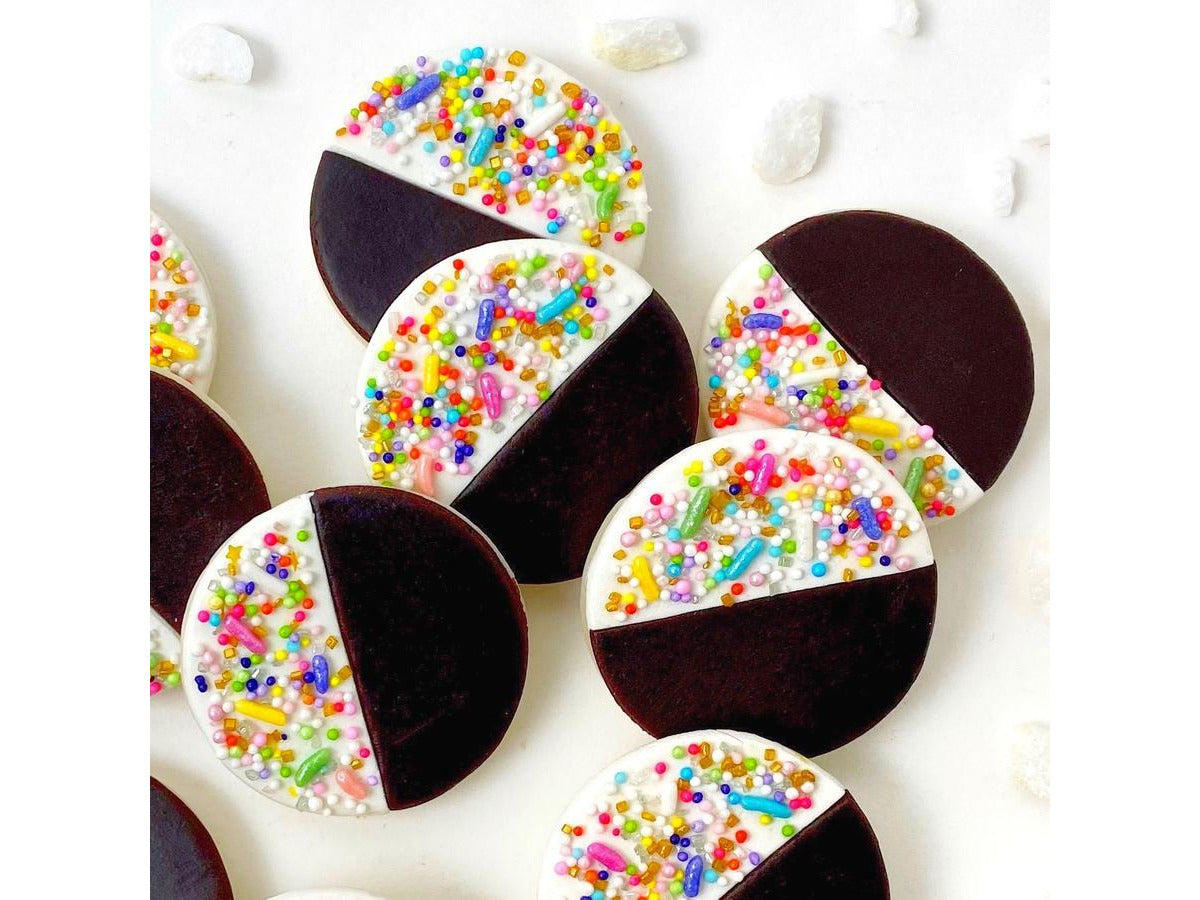 Black and White Sprinkle Marzipan Cookies