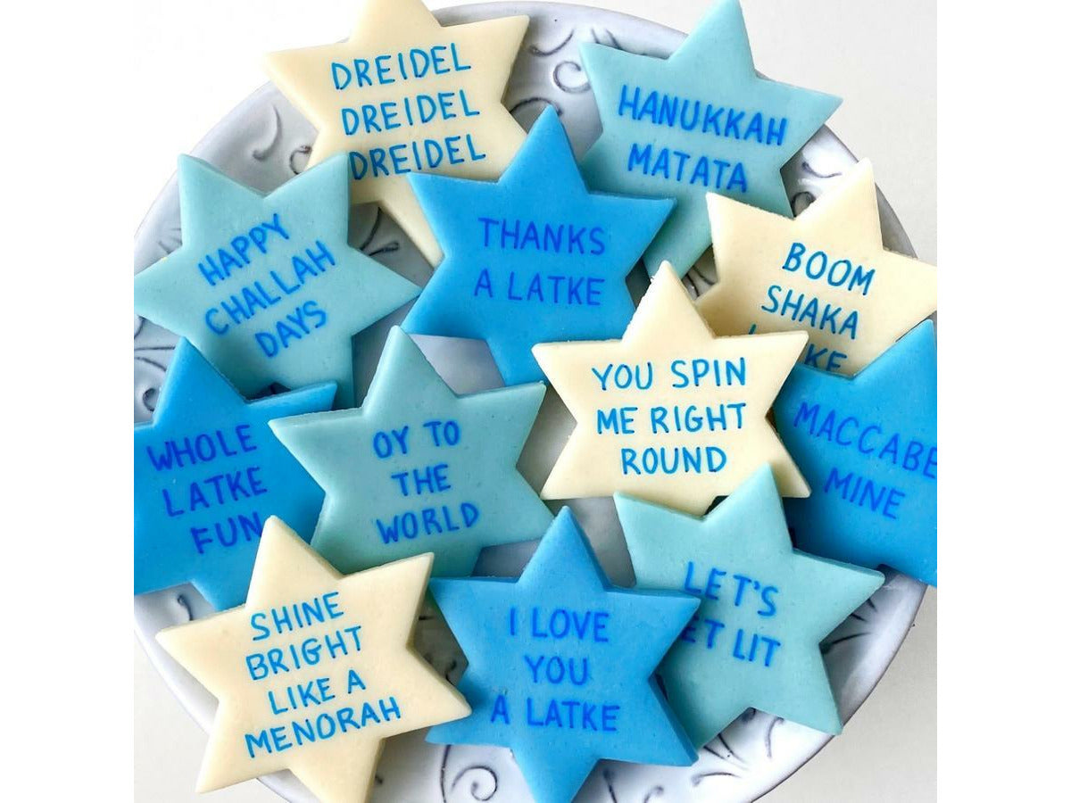 Hanukkah star of David Marzipan conversation tiles