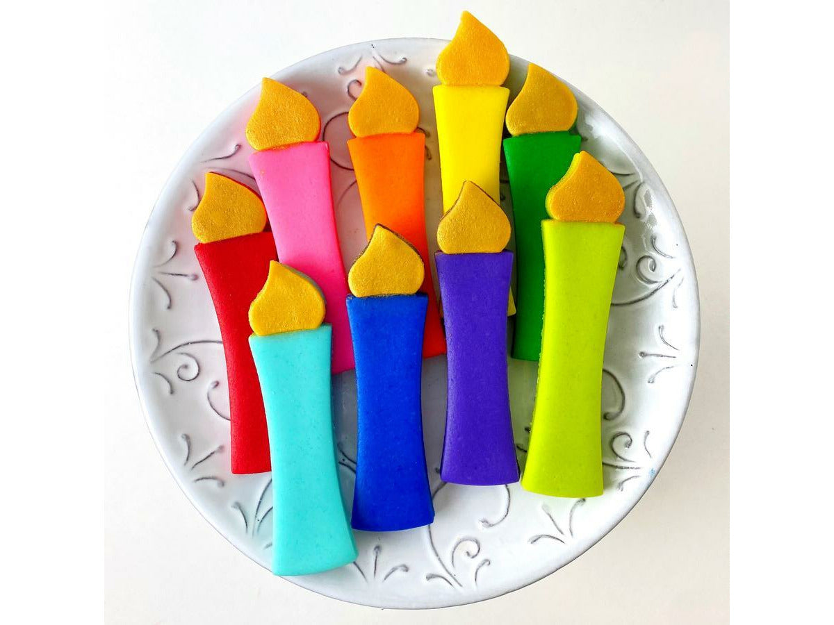 hanukkah rainbow menorah candles