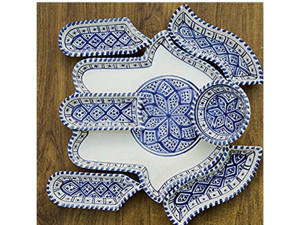 Hamsa Plate in Bohemian Blue