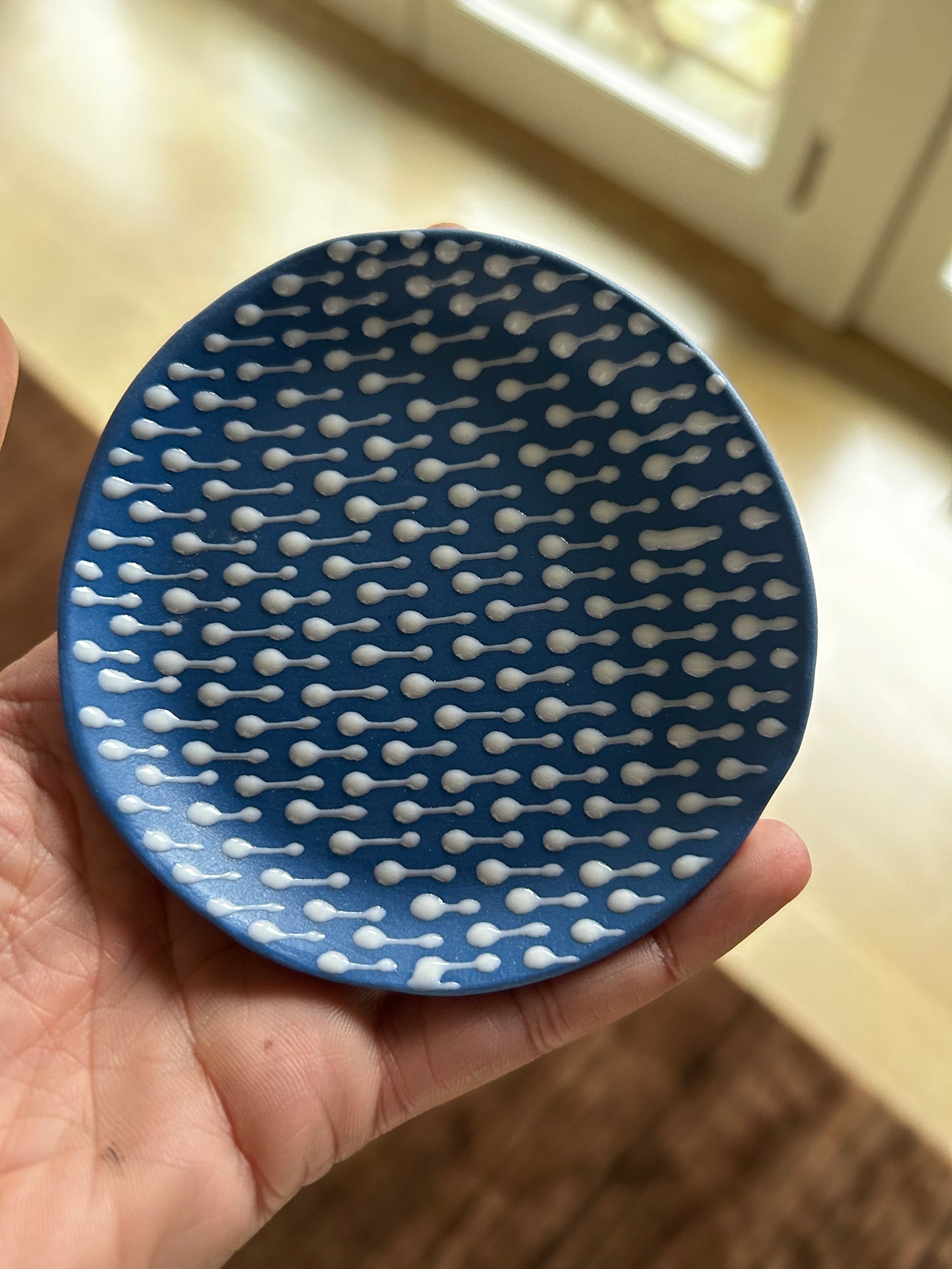 Blue and White Ceramic Seder Plate