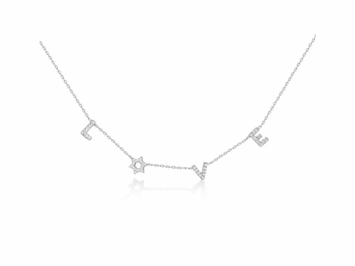 LOVE  Star of David Necklace - All CZ