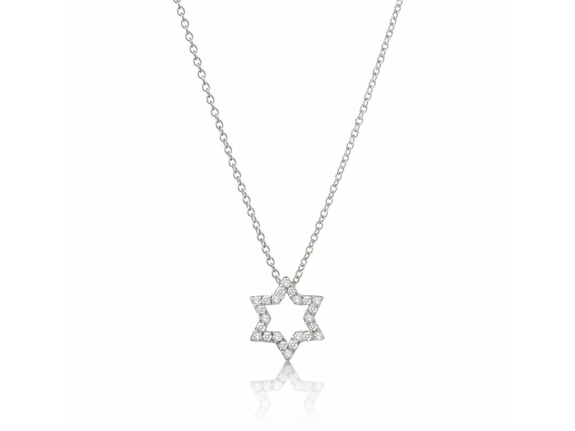Diamond Pave Star Necklace in 14k Gold