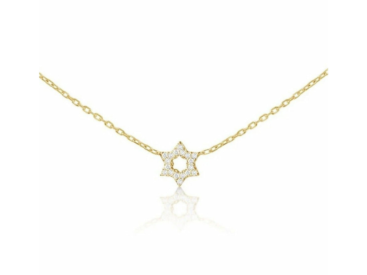 14k Star of David Necklace with Diamonds