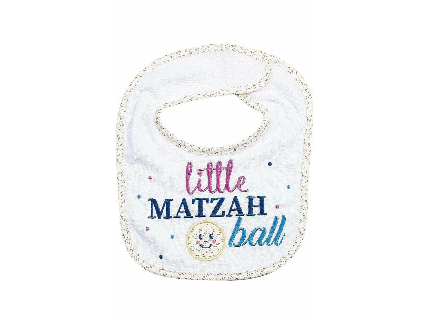 Little Matzah Ball Passover Embroidered Bib