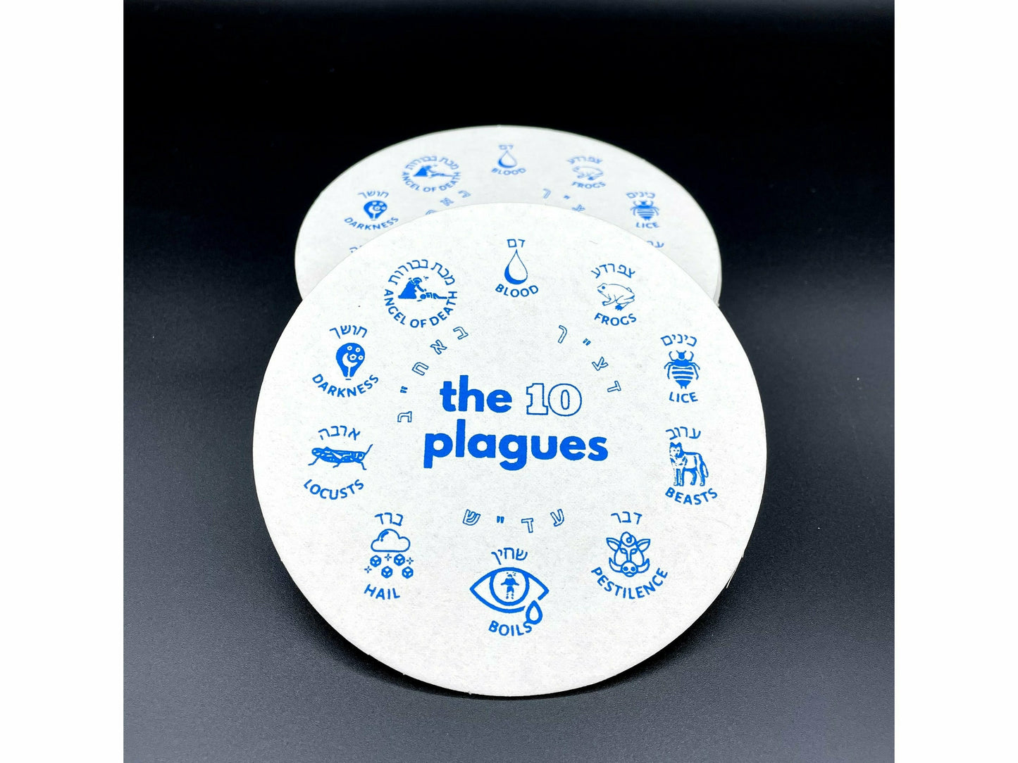 Passover Ten Plague Coasters - set of 18