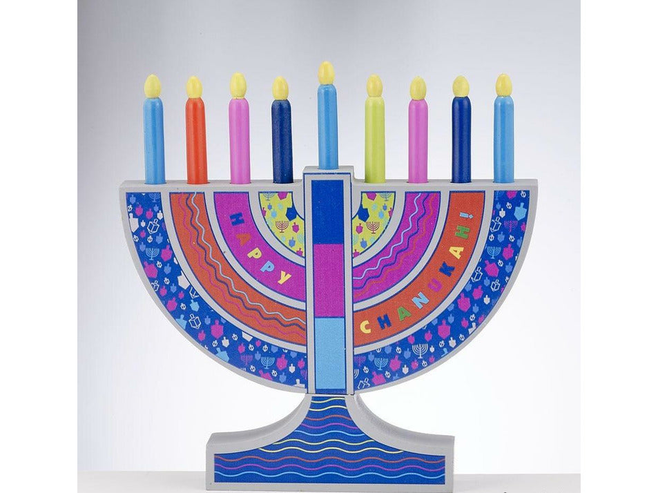 Play Wood Menorah With Removable Wood Candles JEWishly