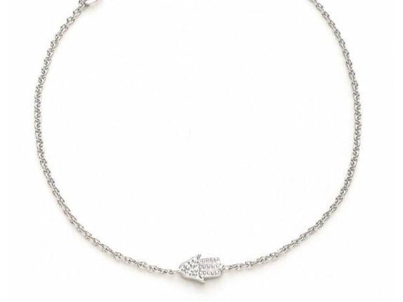 Silver Diamond Hamsa Bracelet