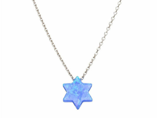 Opal Star of David Necklace