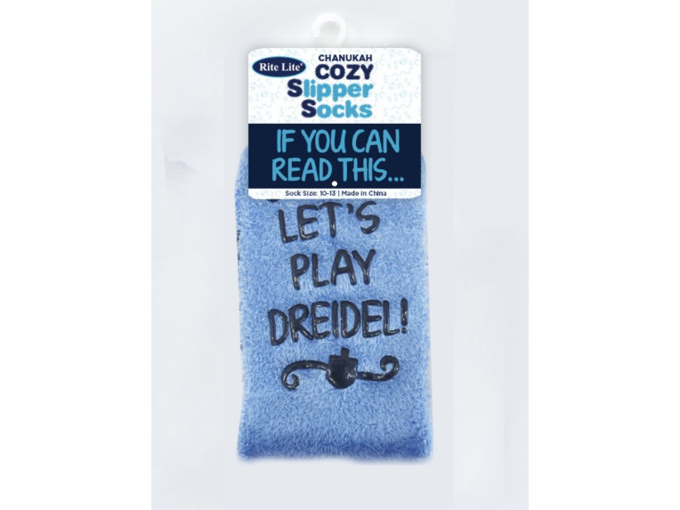 Chanukah Cozy Slipper Socks, Dreidel