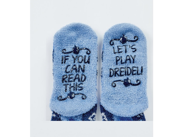 Chanukah Cozy Slipper Socks, Dreidel