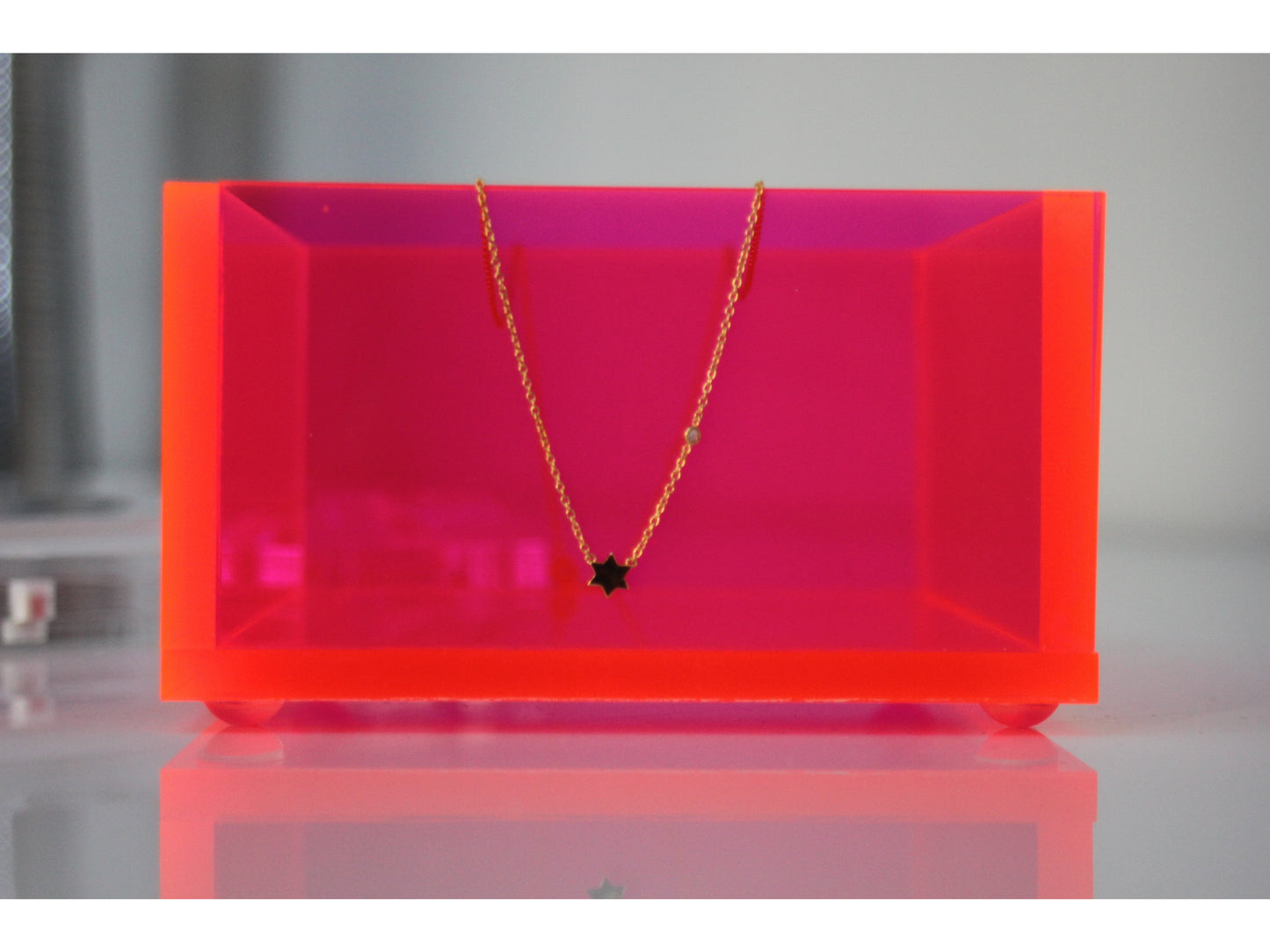 Yellow Gold Star Necklace Bat Mitzvah Set