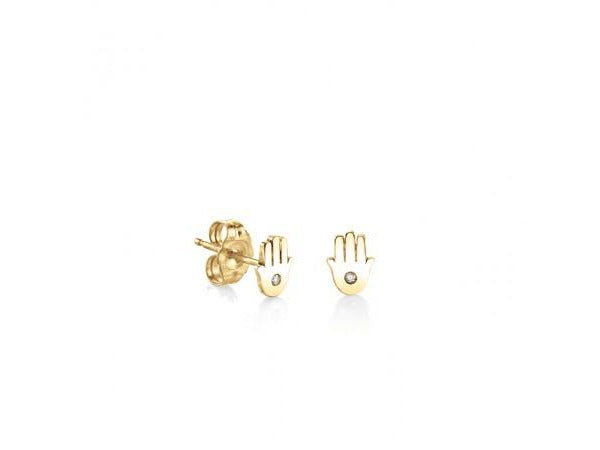 Yellow-Gold Plated Sterling Silver Hamsa Stud Earrings